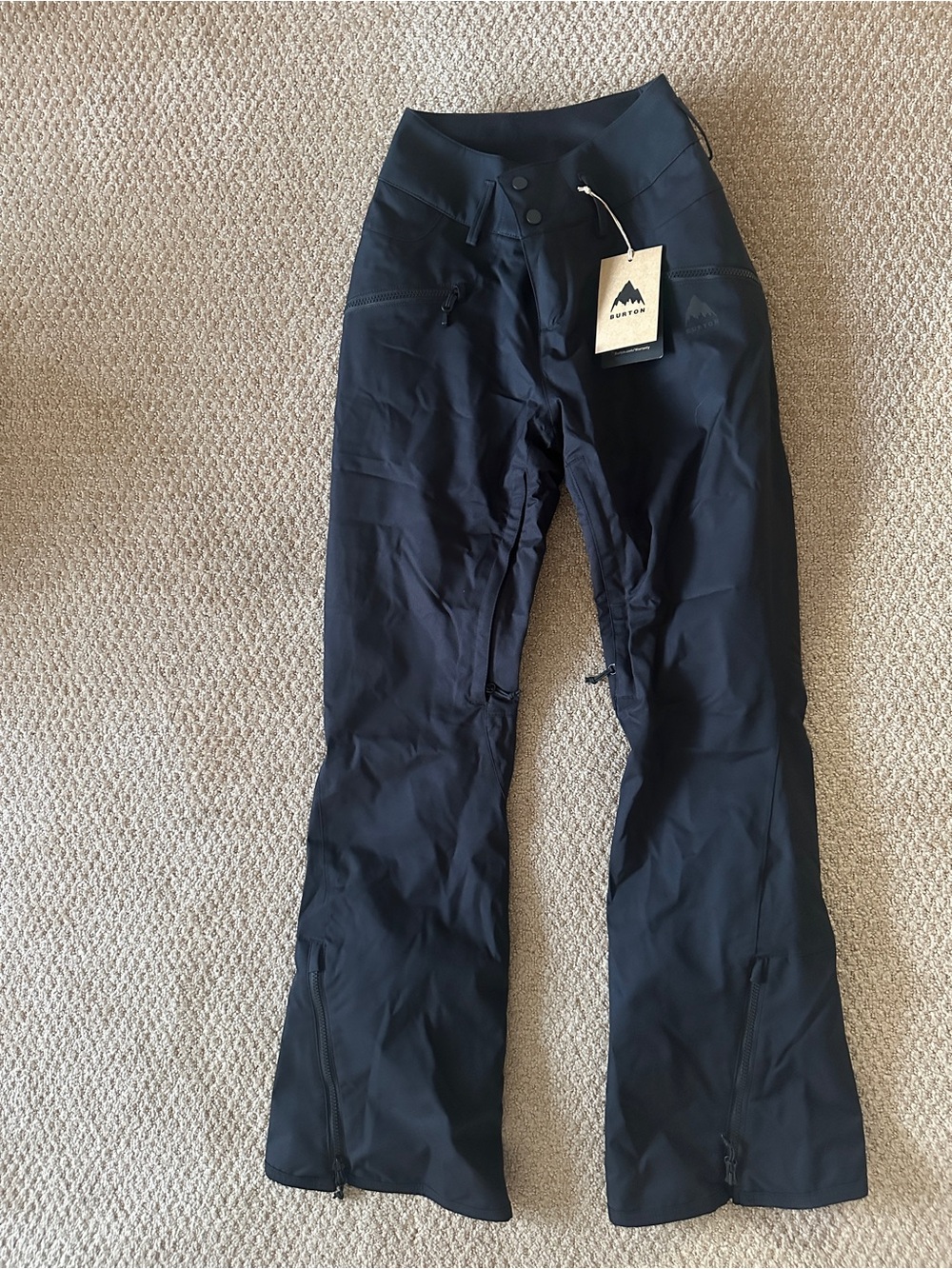 Burton Marcy High Rise Women's Snow Pants XS True Black Insulated Zip Pocket